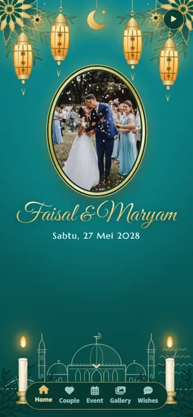 Tampilan awal undangan Cahaya Teduh
