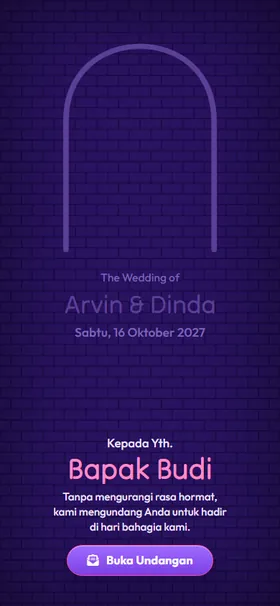 Sampul undangan Neon Ungu Malam