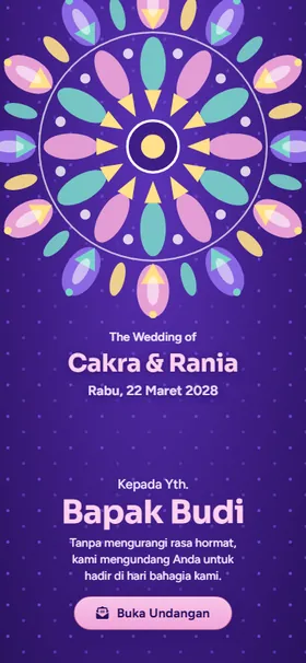 Sampul undangan Kaleidoskop Violet