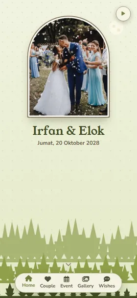 Tampilan awal undangan Buku Hutan Pop-up