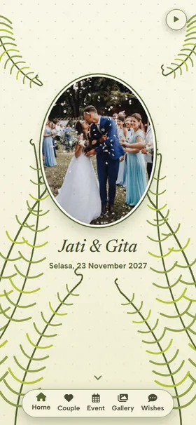 Tampilan awal undangan Pakis Menggulung