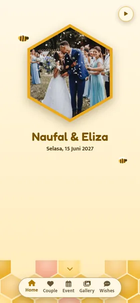 Tampilan awal undangan Sarang Madu