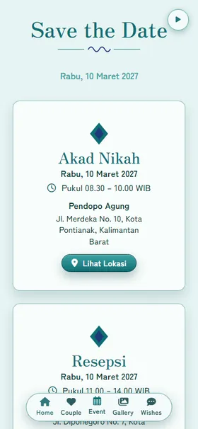 Detail acara undangan Seigaiha Tosca