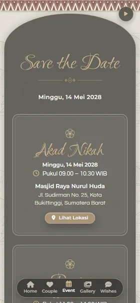 Detail acara undangan Gadang Peoni