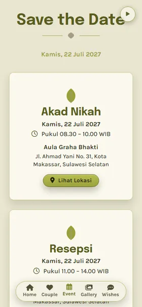 Detail acara undangan Jalusi Zaitun