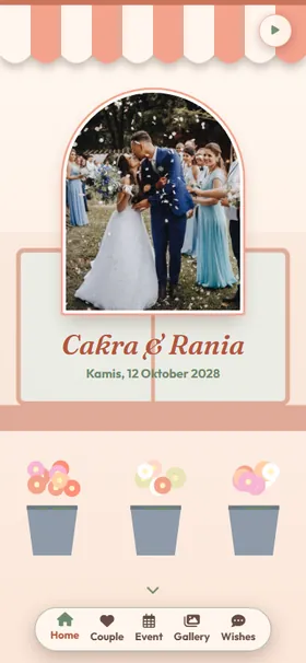 Tampilan awal undangan Kanopi Toko Bunga