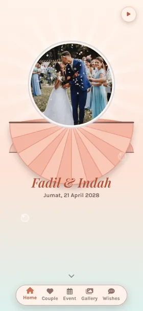 Tampilan awal undangan Kerang Mutiara