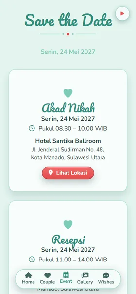 Detail acara undangan Kulkas Mint Retro