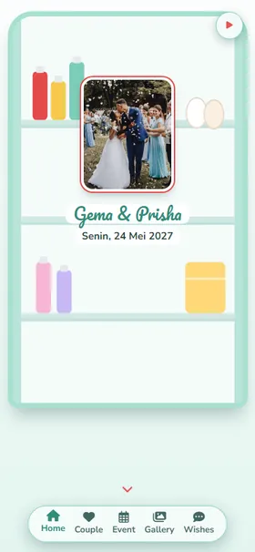 Tampilan awal undangan Kulkas Mint Retro
