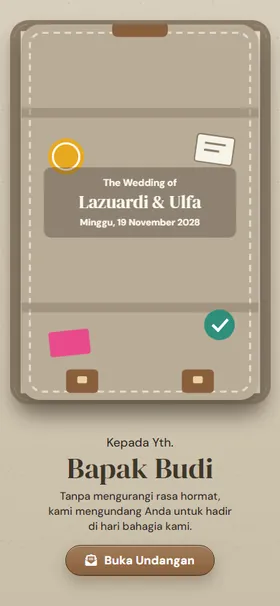 Sampul undangan Koper Taupe