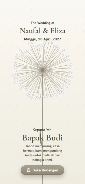 Sampul undangan Dandelion Taupe