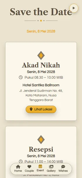 Detail acara undangan Peta Lipat Taupe