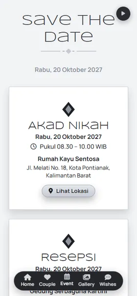 Detail acara undangan Lift Hitam