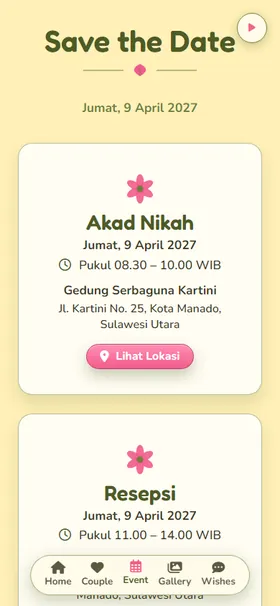 Detail acara undangan Benih Berhamburan