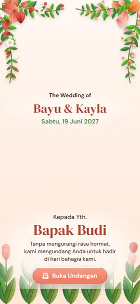 Sampul undangan Tulip Koral