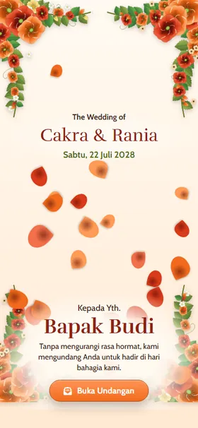 Sampul undangan Padang Poppy Jingga