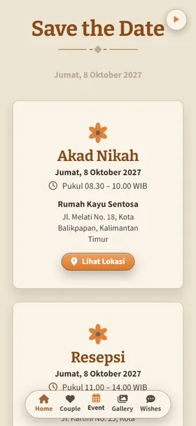Detail acara undangan Kapas Hangat