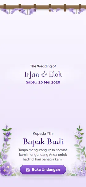 Sampul undangan Wisteria Menjuntai