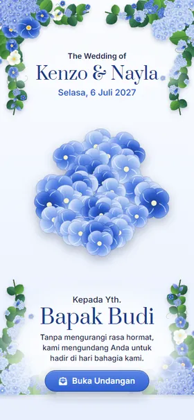 Sampul undangan Hortensia Biru
