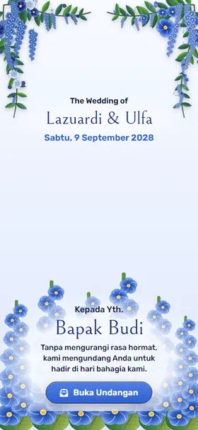 Sampul undangan Delphinium Langit