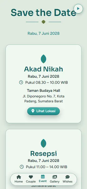Detail acara undangan Rimbun Monstera