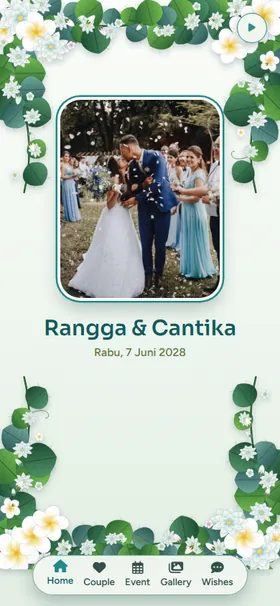 Tampilan awal undangan Rimbun Monstera