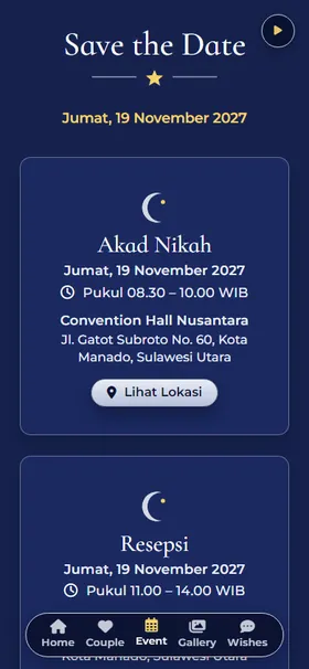Detail acara undangan Wijaya Kusuma Tengah Malam