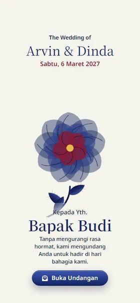 Sampul undangan Peoni Tinta Navy