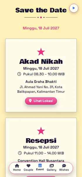 Detail acara undangan Memphis Pop