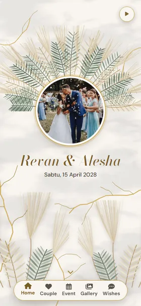Tampilan awal undangan Marmer Pampas