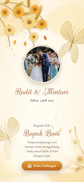 Sampul undangan Kupu Marigold