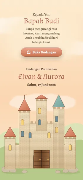 Sampul undangan Kastil Dongeng Pastel