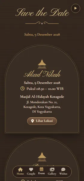 Detail acara undangan Grafir Joglo Sepia