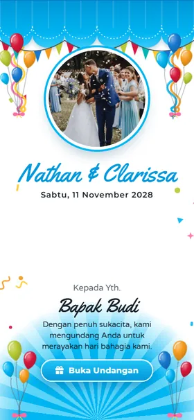 Sampul undangan Pesta Balon Biru