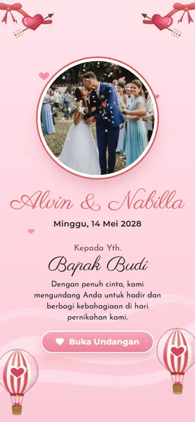 Sampul undangan Balon Udara Cinta