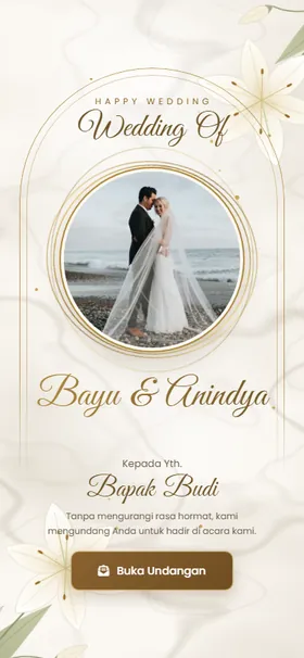 Sampul undangan Elegan Gold Marmer & Lily