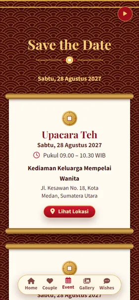 Detail acara undangan Lampion Merah