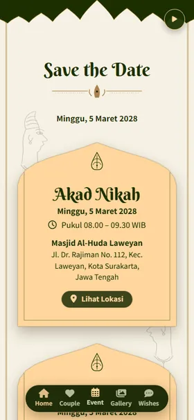 Detail acara undangan Gunungan Zamrud