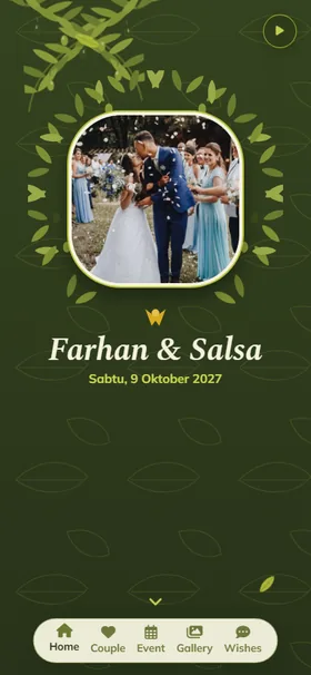 Tampilan awal undangan Kebun Zaitun