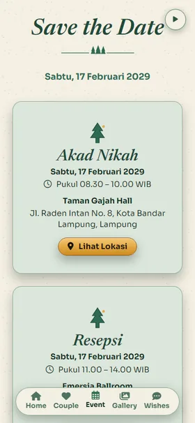 Detail acara undangan Rimba Pinus