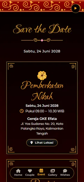 Detail acara undangan Enggang Emas