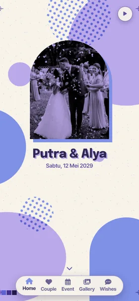 Tampilan awal undangan Cetak Lavender