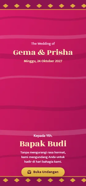 Sampul undangan Selendang Fuchsia