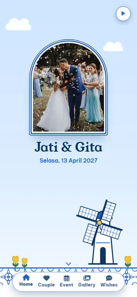 Tampilan awal undangan Kincir Delft