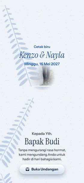 Sampul undangan Cyanotype Biru