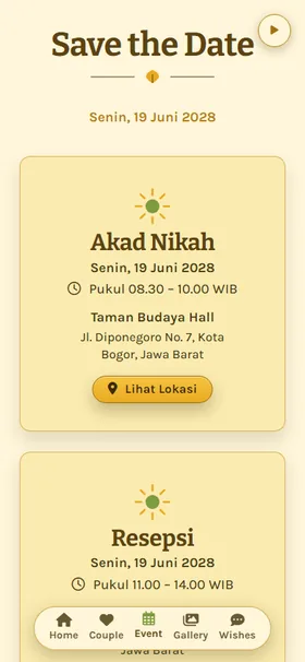 Detail acara undangan Ladang Gandum