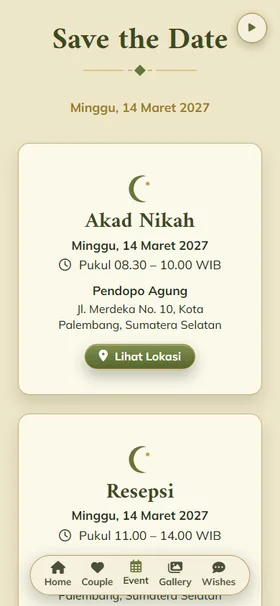 Detail acara undangan Sajadah Lumut