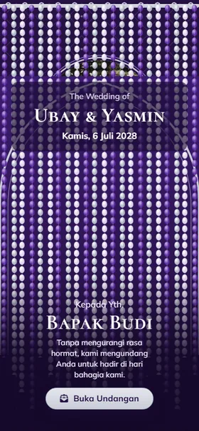 Sampul undangan Tirai Manik Violet
