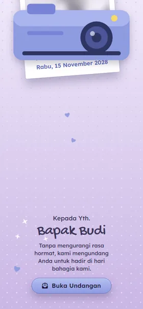 Sampul undangan Polaroid Lilac
