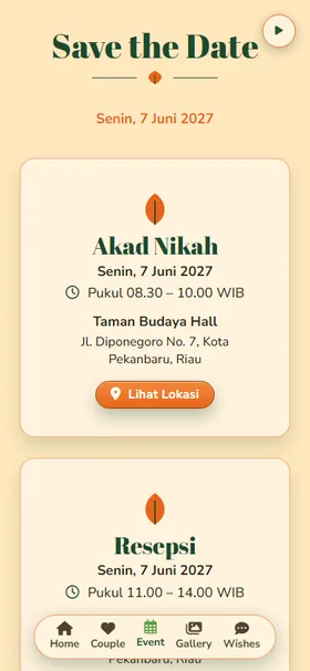 Acara Daun Palem Jingga